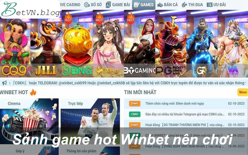 Điểm danh các sảnh game hot Winbet anh em nên chơi